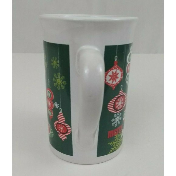 Royal Norfolk Merry Bright Christmas Ornament Christmas 4.5" Coffee Cup - Picture 4 of 7